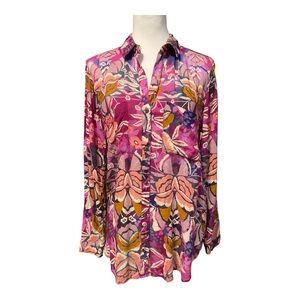 Anthropologie Pilcro Floral Print Top Size S